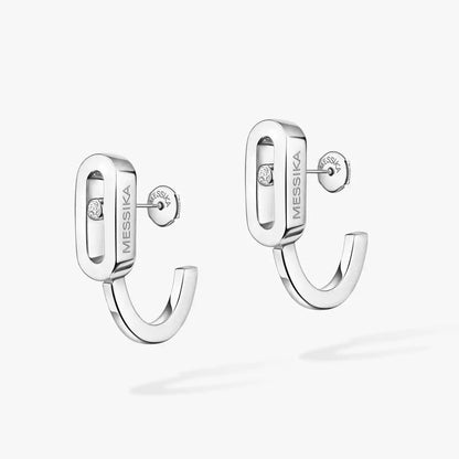 [Aura Jewels]Diamond Mini Hoop Earrings Move Classique