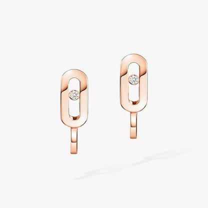 [Aura Jewels]Diamond Mini Hoop Earrings Move Classique