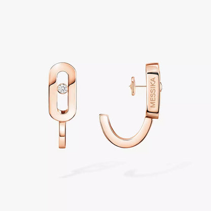 [Aura Jewels]Diamond Mini Hoop Earrings Move Classique