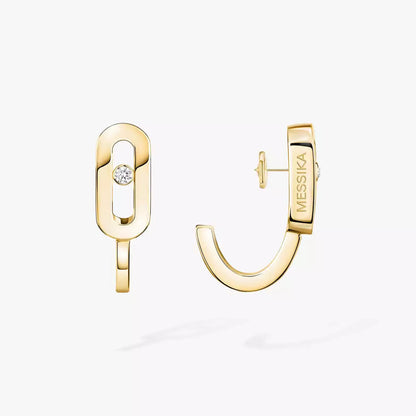 [Aura Jewels]Diamond Mini Hoop Earrings Move Classique