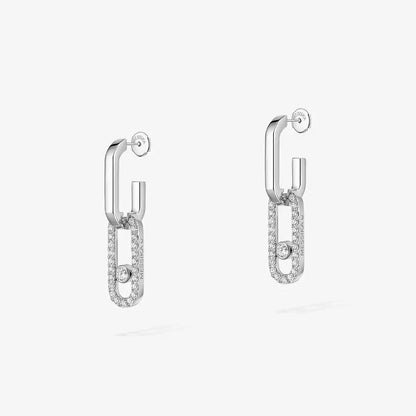 [Aura Jewels]Move Link Diamond Earrings