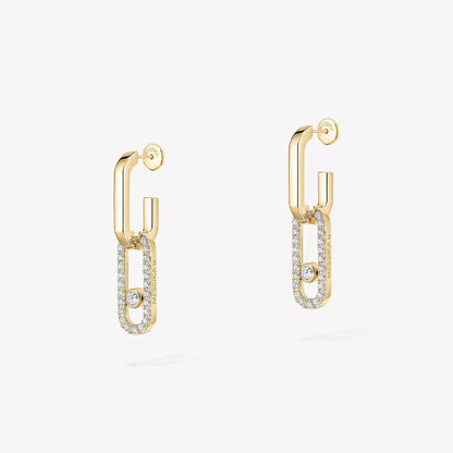 [Aura Jewels]Move Link Diamond Earrings