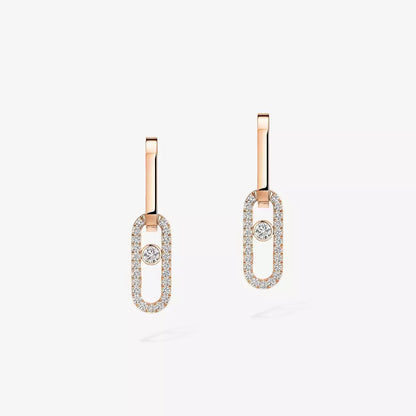[Aura Jewels]Move Link Diamond Earrings