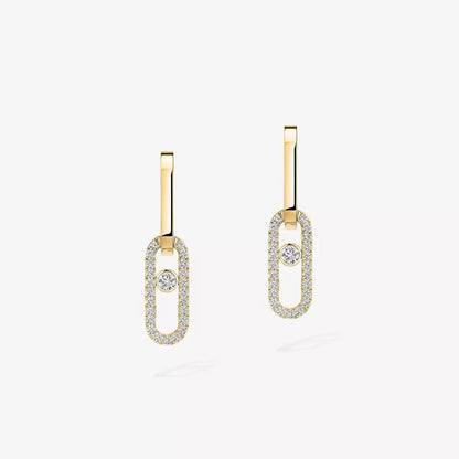 [Aura Jewels]Move Link Diamond Earrings
