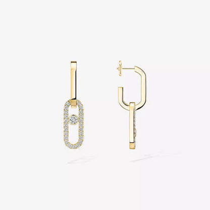 [Aura Jewels]Move Link Diamond Earrings