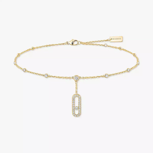 [Aura Jewels] Move Uno pavé ankle bracelet