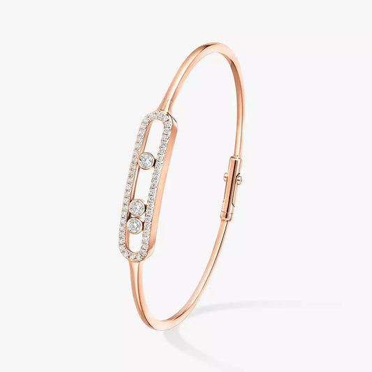 [Aura Jewels]Move Pavé Diamond Bangle Bracelet M