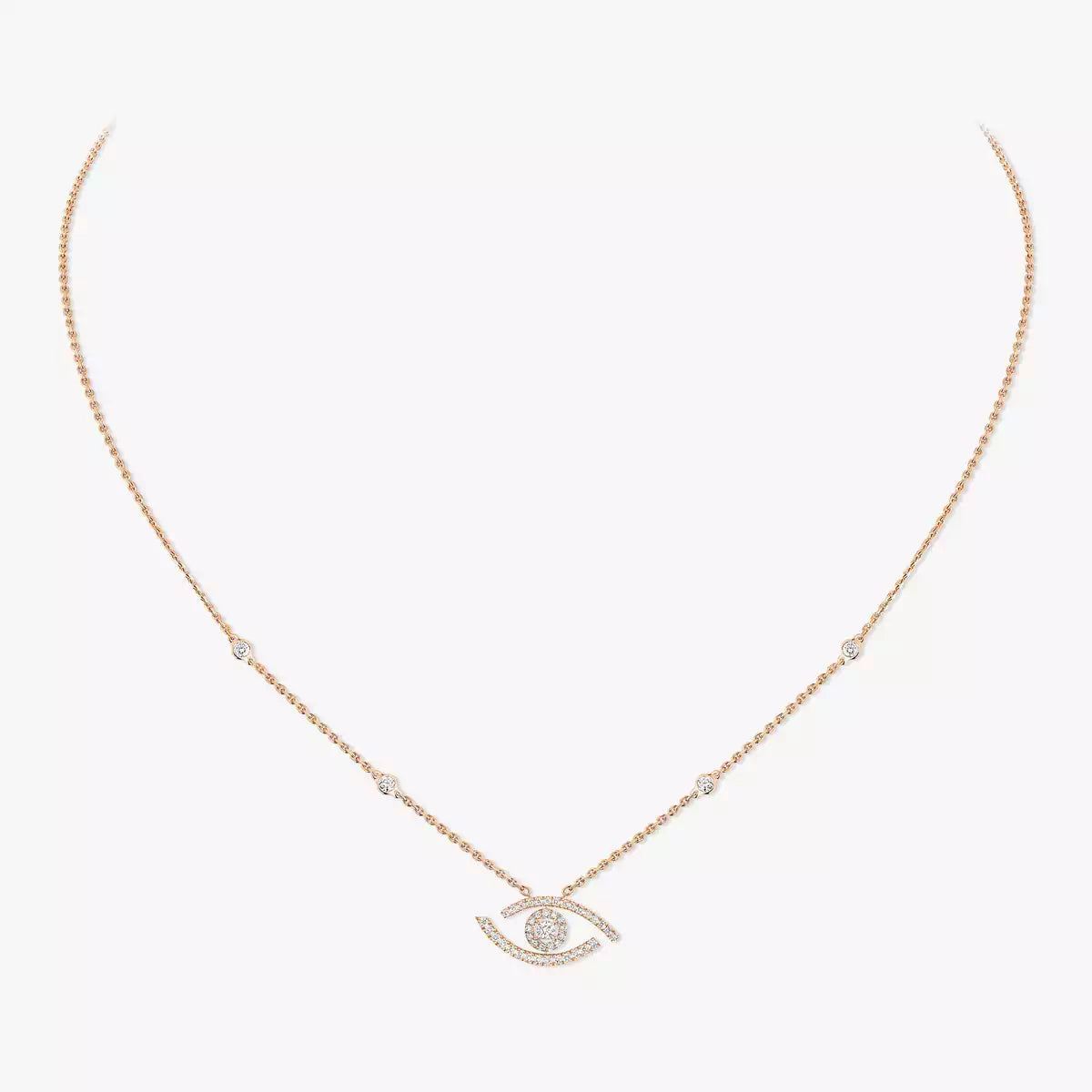 [Aura Jewels]Pave_ Diamond Necklace Lucky Eye