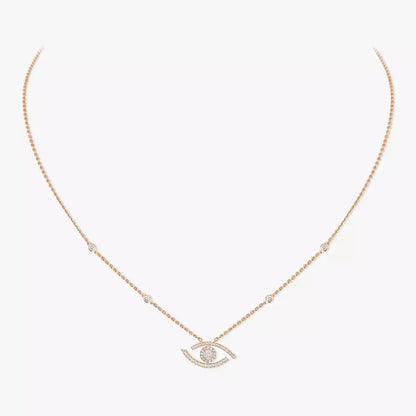 [Aura Jewels]Pave_ Diamond Necklace Lucky Eye