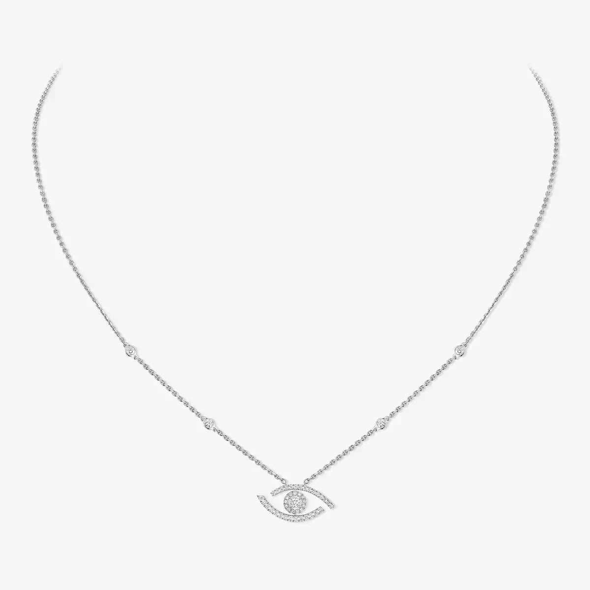 [Aura Jewels]Pave_ Diamond Necklace Lucky Eye