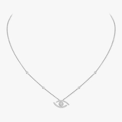 [Aura Jewels]Pave_ Diamond Necklace Lucky Eye