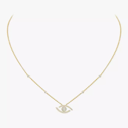[Aura Jewels]Pave_ Diamond Necklace Lucky Eye
