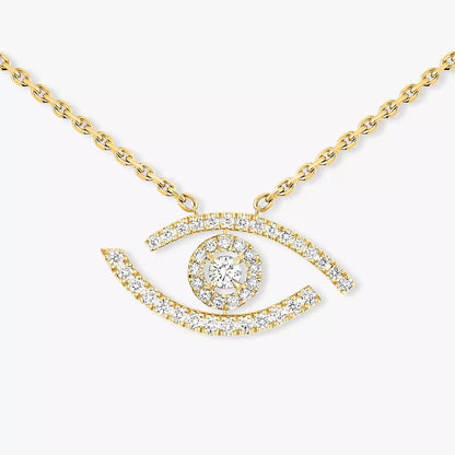 [Aura Jewels]Pave_ Diamond Necklace Lucky Eye