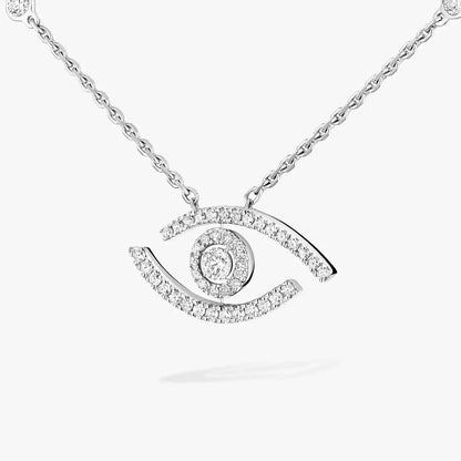 [Aura Jewels]Pave_ Diamond Necklace Lucky Eye