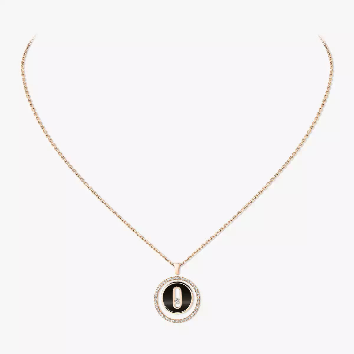 [Aura Jewels]Lucky Move Diamond Necklace in Rose Gold and White Mother-of-Pearl