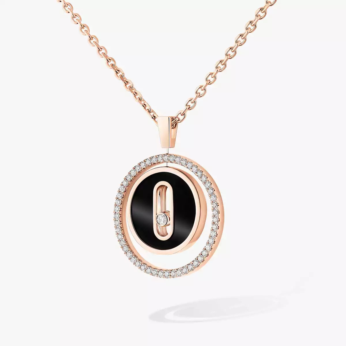 [Aura Jewels]Lucky Move Diamond Necklace in Rose Gold and White Mother-of-Pearl