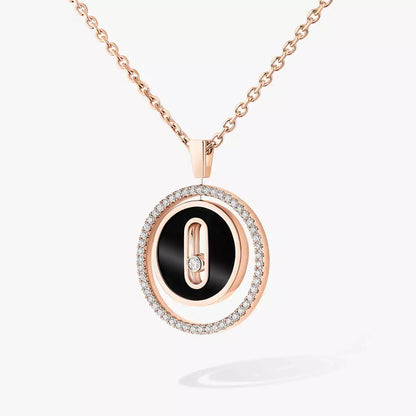 [Aura Jewels]Lucky Move Diamond Necklace in Rose Gold and White Mother-of-Pearl