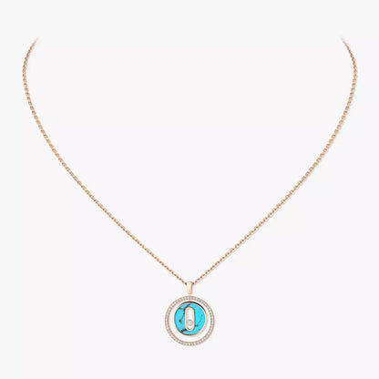[Aura Jewels]Lucky Move Diamond Necklace in Rose Gold and White Mother-of-Pearl