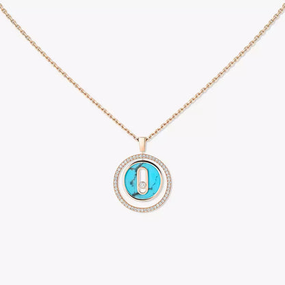 [Aura Jewels]Lucky Move Diamond Necklace in Rose Gold and White Mother-of-Pearl