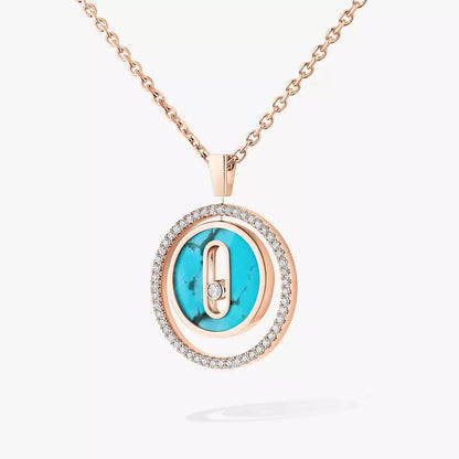 [Aura Jewels]Lucky Move Diamond Necklace in Rose Gold and White Mother-of-Pearl