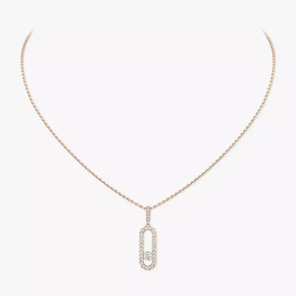 [Aura Jewels]Move Uno Diamond Necklace in Rose Gold