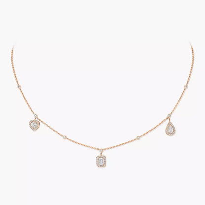 [Aura Jewels]My Twin Diamond Necklace in Silver