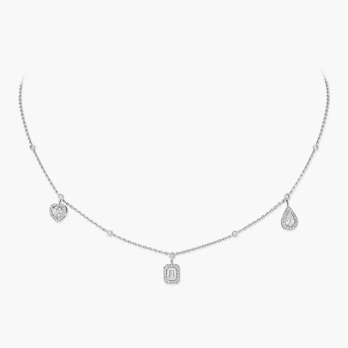 [Aura Jewels]My Twin Diamond Necklace in Silver