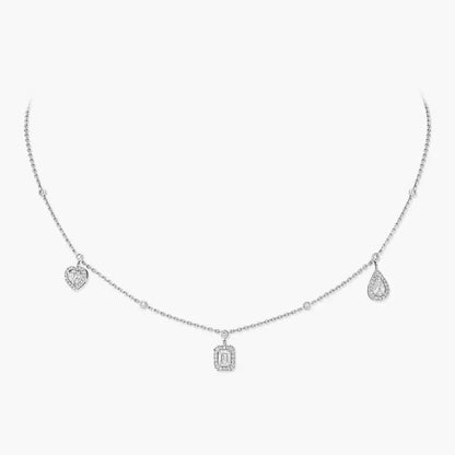 [Aura Jewels]My Twin Diamond Necklace in Silver