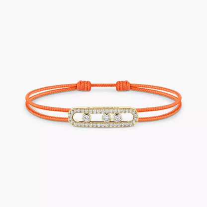 [Aura Jewels]Messika Care(s) pink cord pavé bracelet