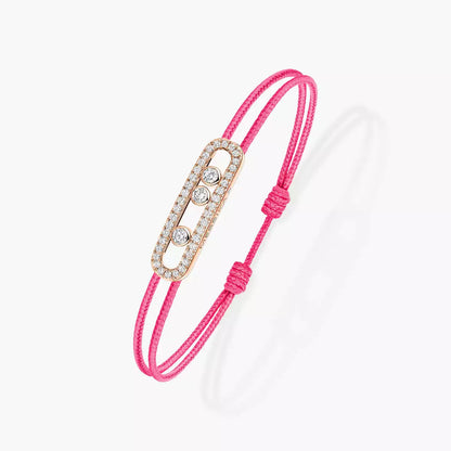 [Aura Jewels]Messika Care(s) pink cord pavé bracelet