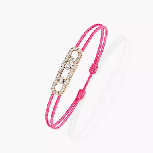 [Aura Jewels]Messika Care(s) pink cord pavé bracelet