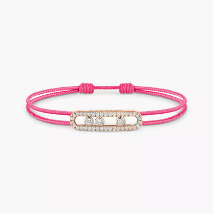 [Aura Jewels]Messika Care(s) pink cord pavé bracelet
