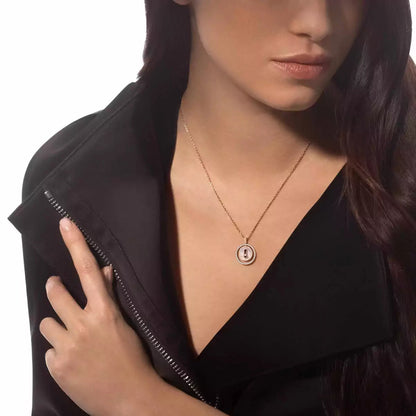 [Aura Jewels]Lucky Move Diamond Necklace in Rose Gold and White Mother-of-Pearl