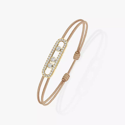 [Aura Jewels]Messika Care(s) pink cord pavé bracelet