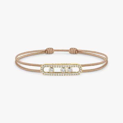 [Aura Jewels]Messika Care(s) pink cord pavé bracelet