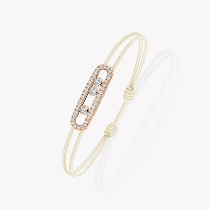 [Aura Jewels]Messika Care(s) pink cord pavé bracelet