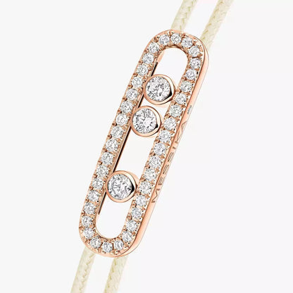 [Aura Jewels]Messika Care(s) pink cord pavé bracelet