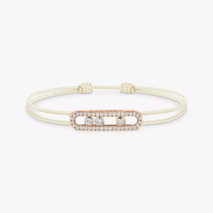[Aura Jewels]Messika Care(s) pink cord pavé bracelet