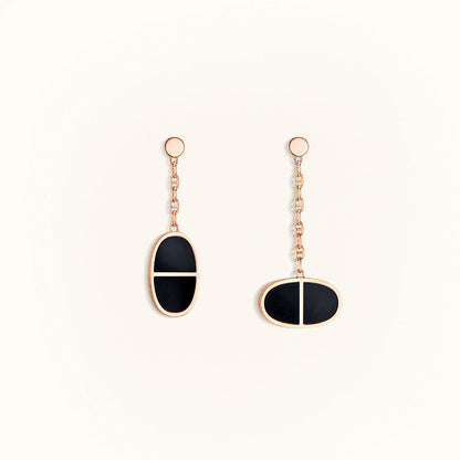 ¡®Aura Jewels¡¯CHAINE VERSO BLACK CERAMIC EARRINGS