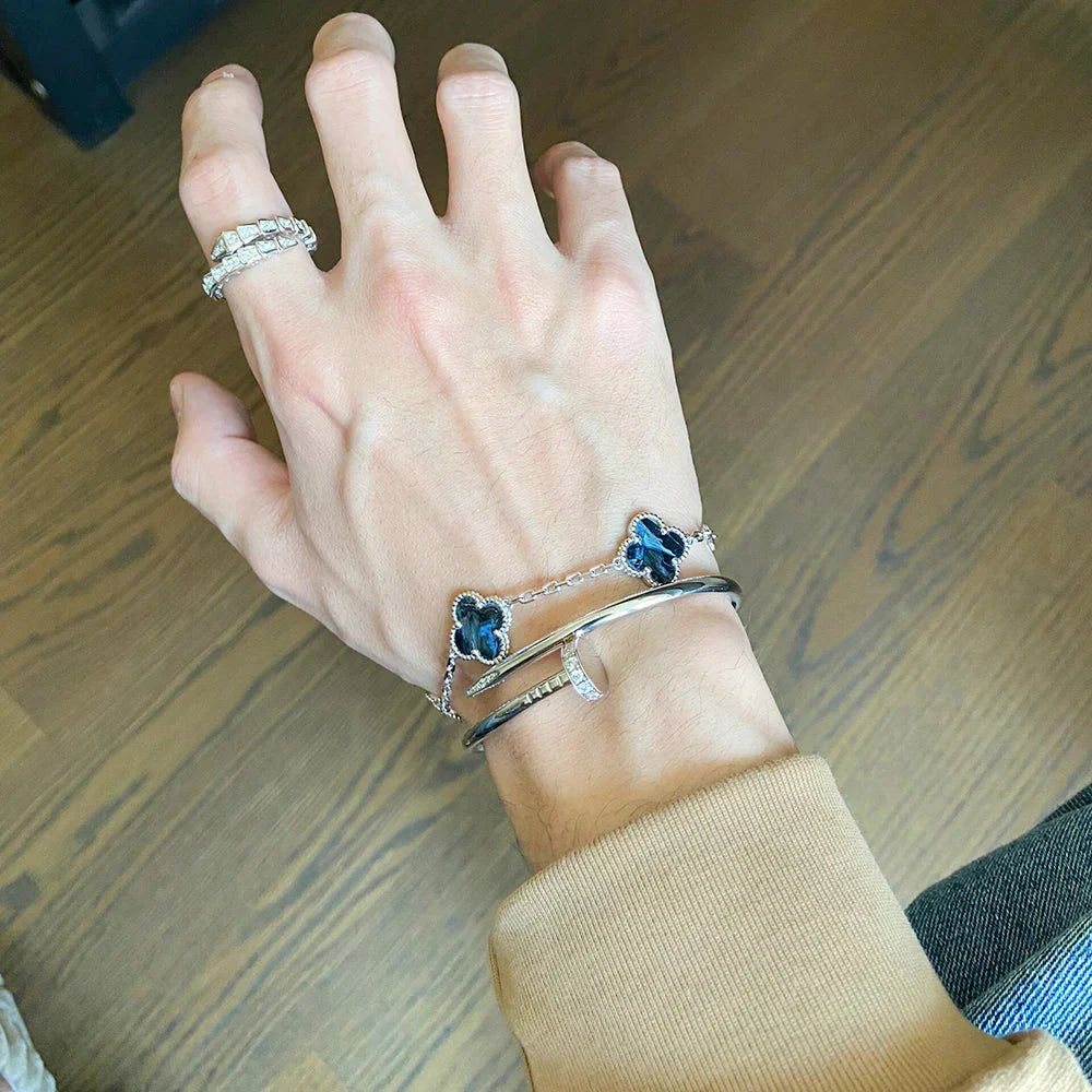 [Aura Jewels]New CLOVER 5 MOTIF PIETERSITE BRACELET COLLECTION