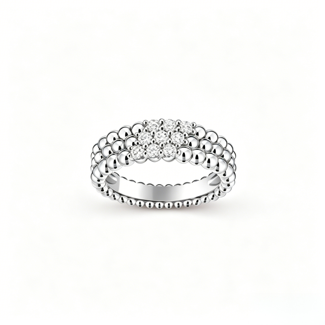 [Aura Jewels] THREE-ROW DIAMOND RING