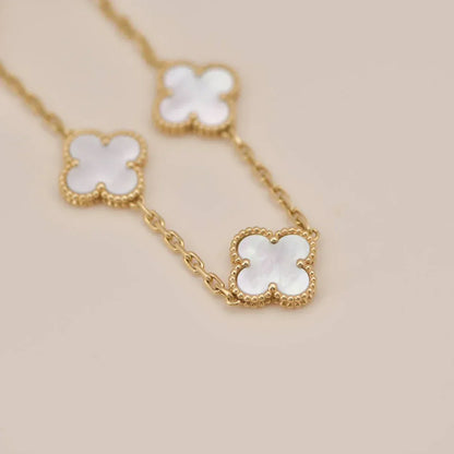 [Aura Jewels]New CLOVER WHITE PEARL MOP 5 MOTIF BRACELET COLLECTION