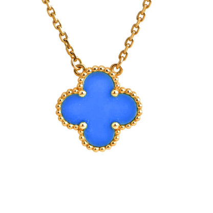 ¡®Aura Jewels¡¯CLOVER 15MM BLUE AGATE NECKLACE
