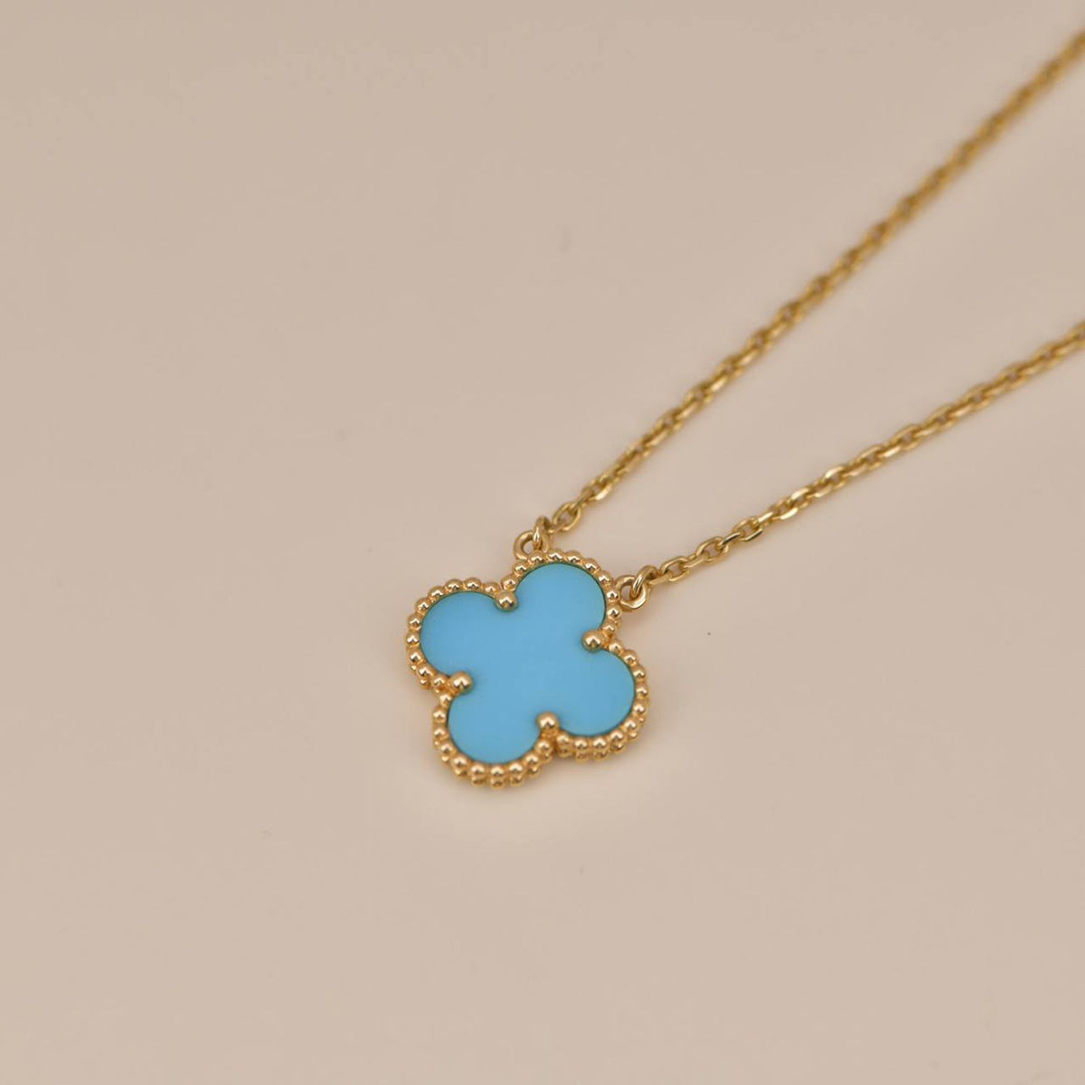 ¡®Aura Jewels¡¯CLOVER 15MM VINTAGE TURQUOISE NECKLACE