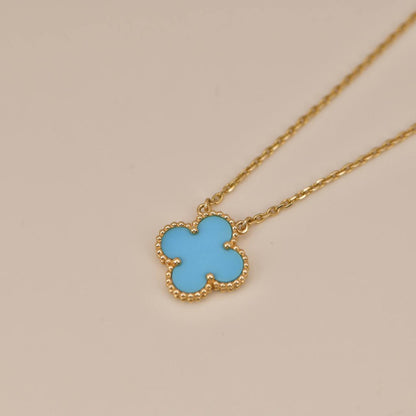 ¡®Aura Jewels¡¯CLOVER 15MM VINTAGE TURQUOISE NECKLACE