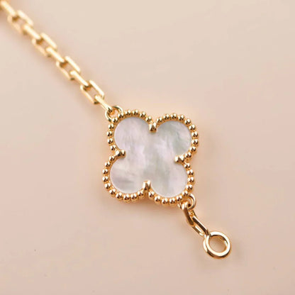 [Aura Jewels]New CLOVER WHITE PEARL MOP 5 MOTIF BRACELET COLLECTION