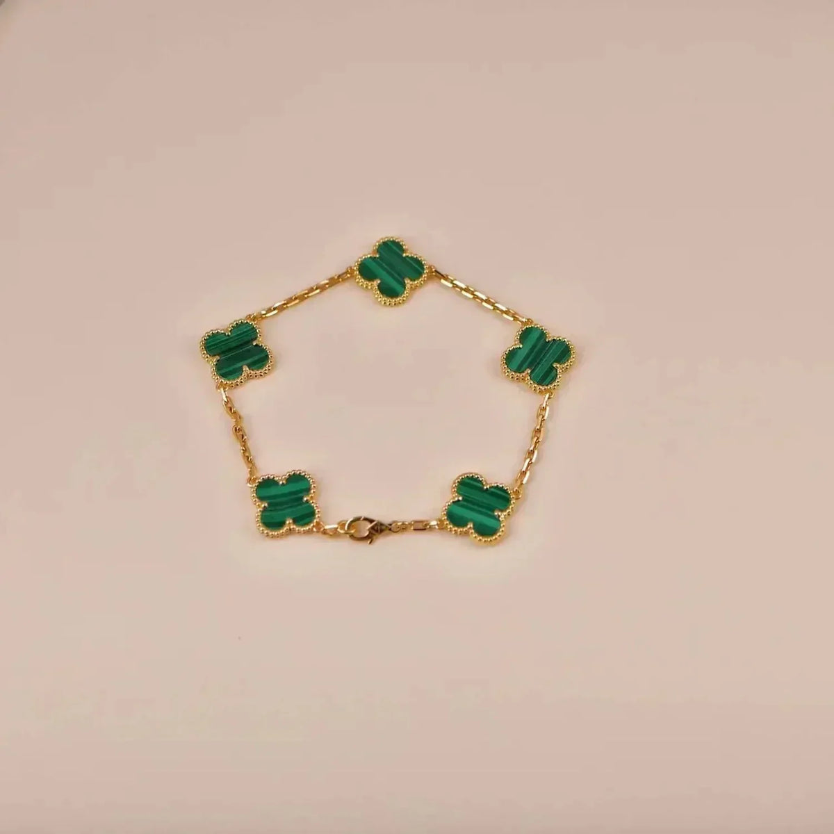 [Aura Jewels]New  CLOVER 5 MOTIF MALACHITE BRACELET COLLECTION