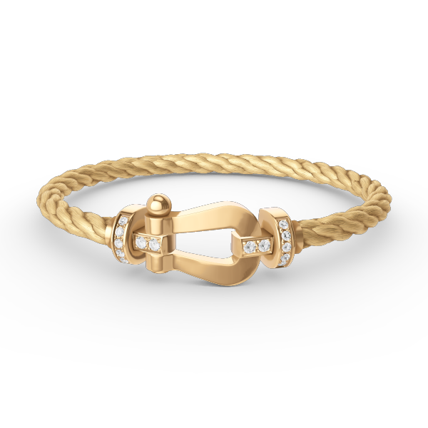 ¡®Aura Jewels¡¯FORCE LARGE HORSESHOE HALF DIAMOND BRACELET GOLD