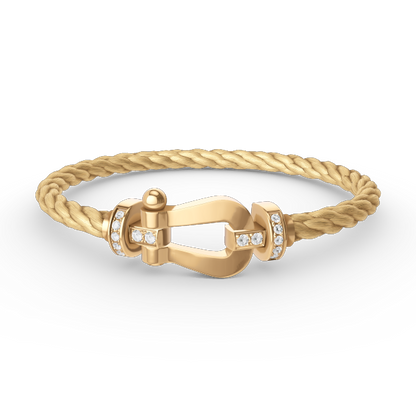 ¡®Aura Jewels¡¯FORCE LARGE HORSESHOE HALF DIAMOND BRACELET GOLD