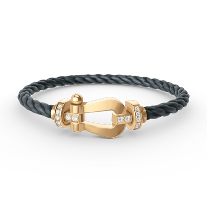 ¡®Aura Jewels¡¯FORCE LARGE HORSESHOE HALF DIAMOND BRACELET GOLD